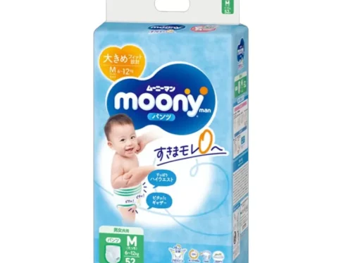 Japońskie pieluchomajtki MOONY START WALKING, M, 6–12 kg, 52 szt.