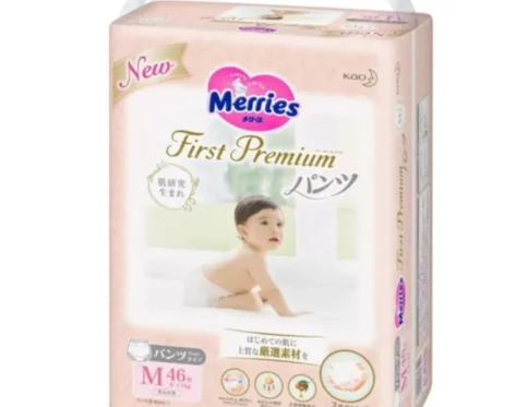 MERRIES First Premium – pieluchomajtki, M, 6–11 kg, 46 szt.